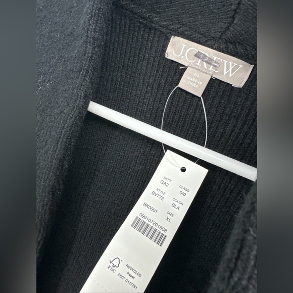 NWT J Crew $178 Women's Cocoon sweater blazer In Black Merino Wool Blend - Picture 4 of 5